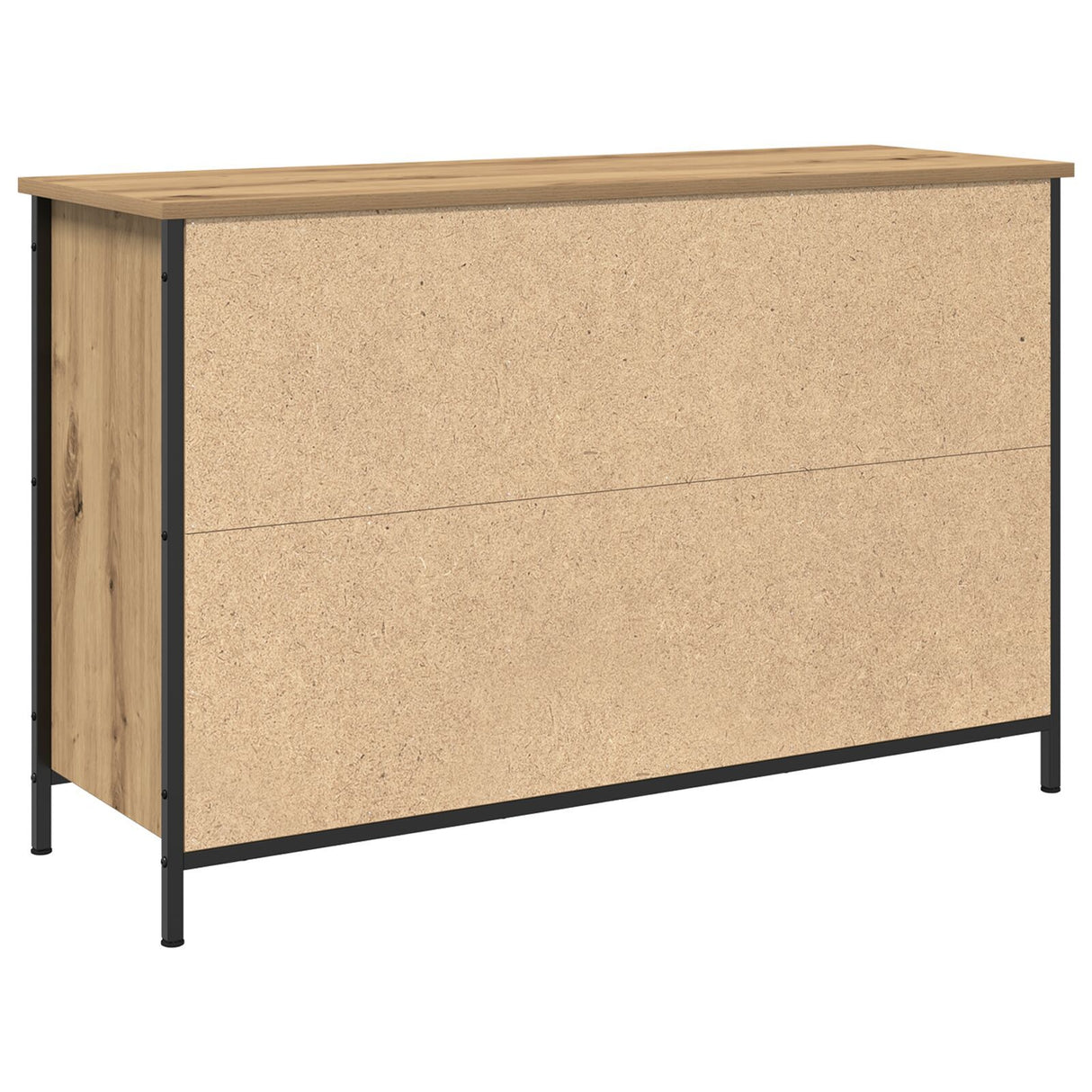 Tv Cabinet Black Oak 101X35X65 Cm Engineered Wood And Steel