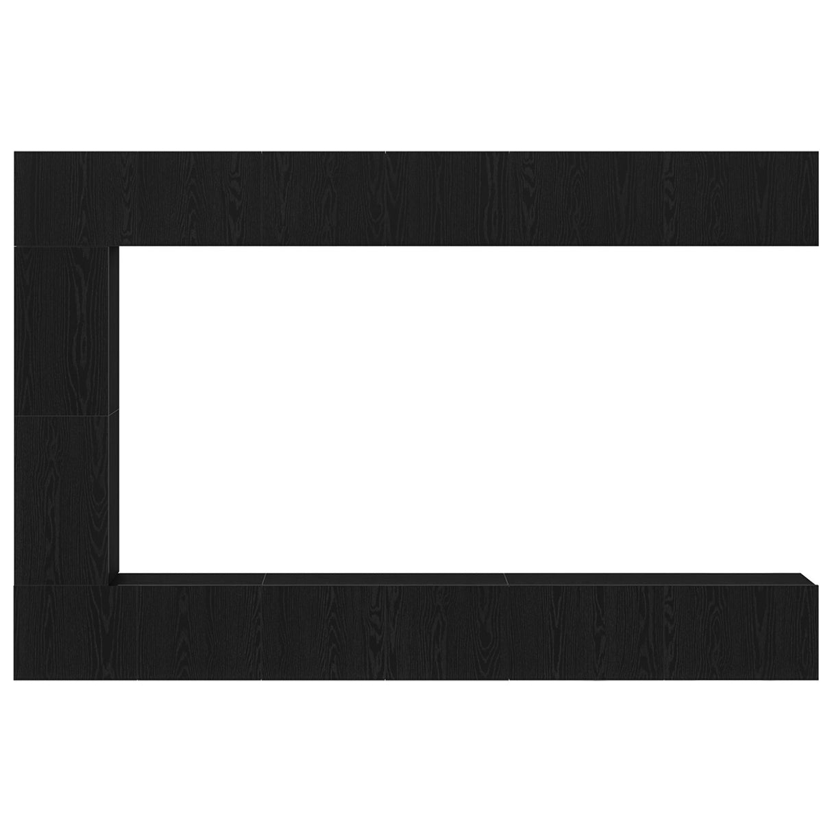 7 Piece Tv Cabinet Set Wall-Mounted Black Oak Engineered Wood