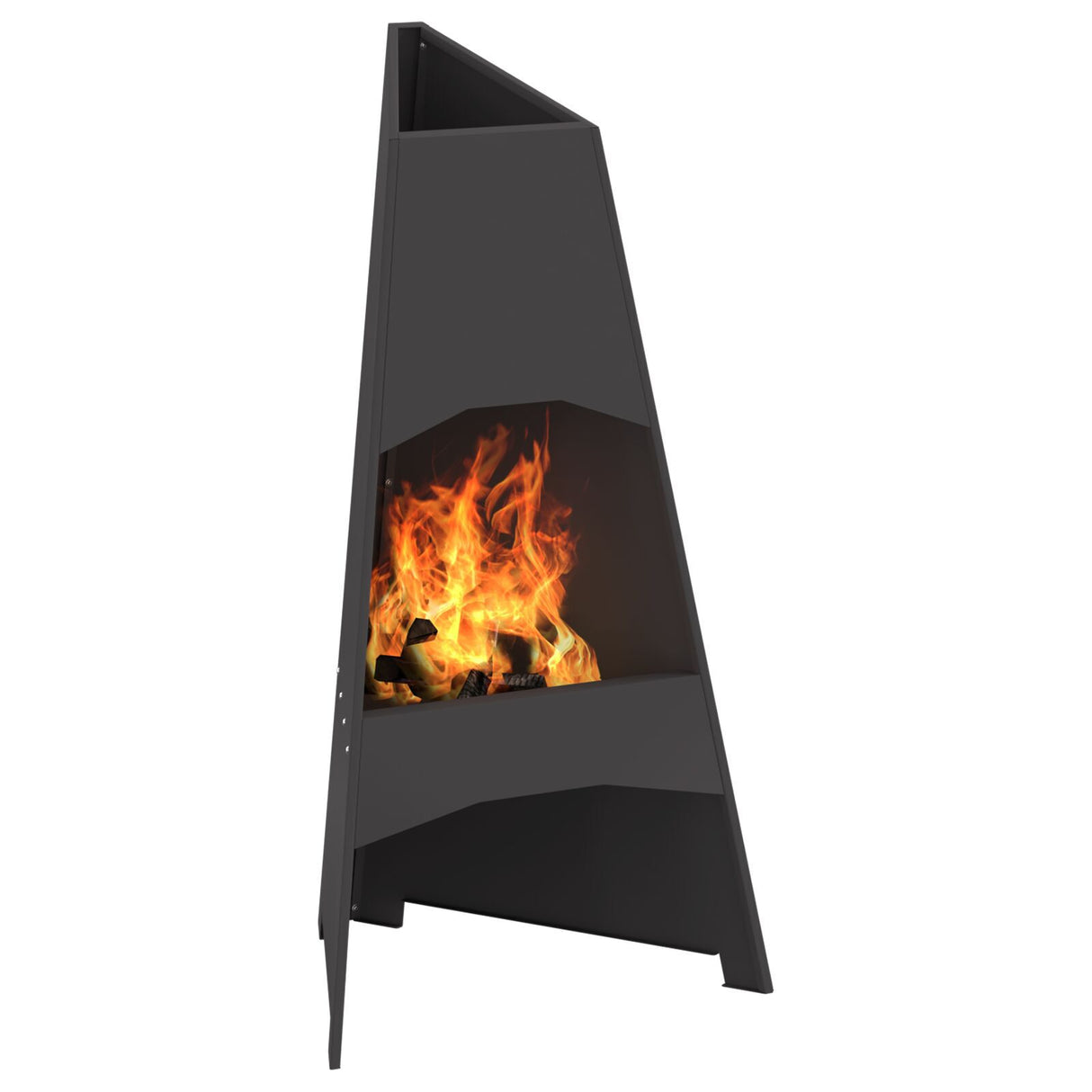 Fire Pit Pyramid Black 50X45X95 Cm Steel
