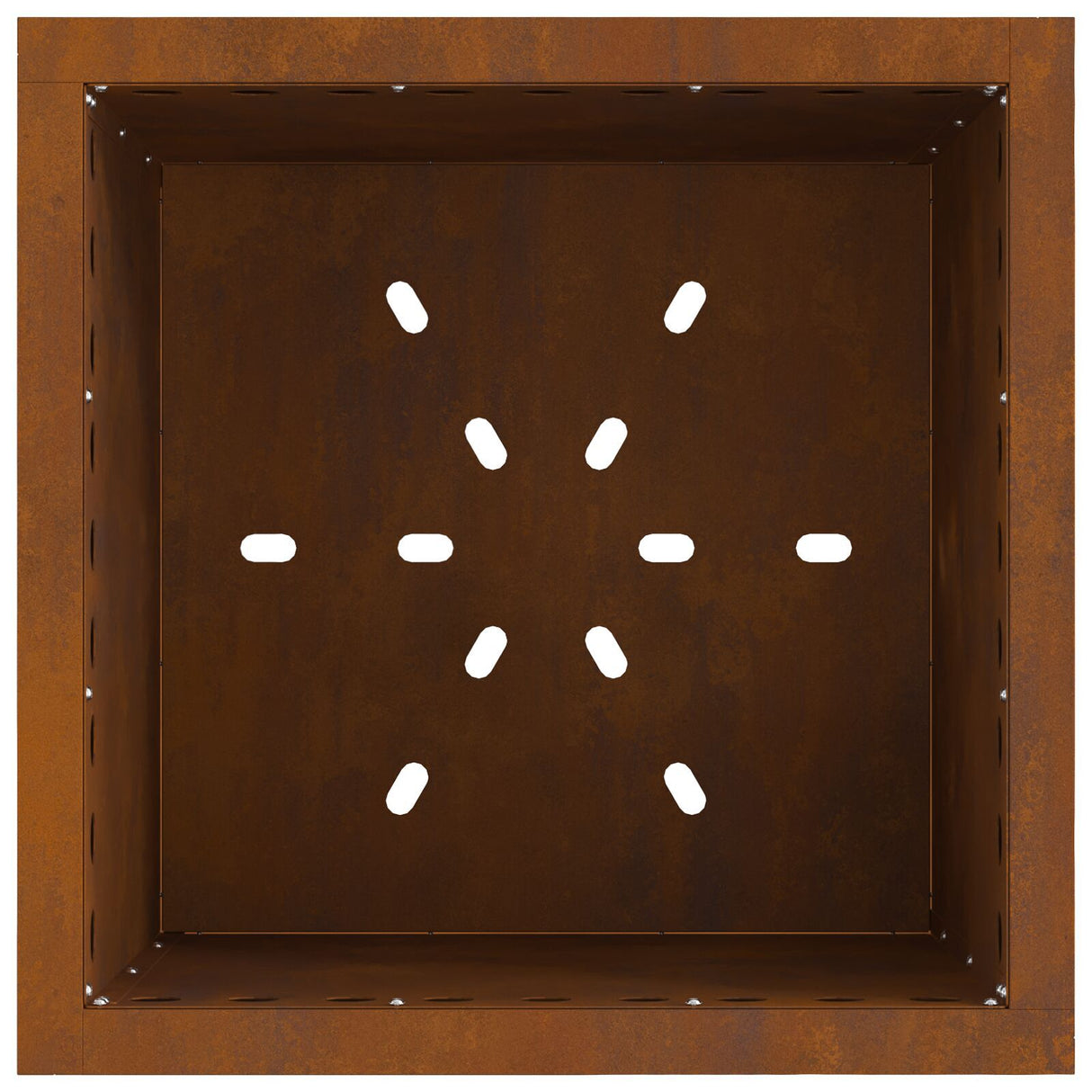 Smokeless Fire Pit Square 48X48X50 Cm Weathering Steel