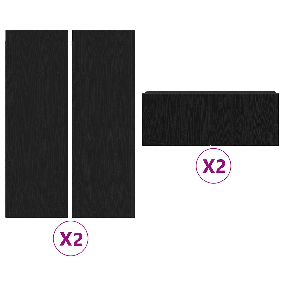 6 Piece Tv Cabinet Set Wall-Mounted Engineered Wood,  Tv Stand 80X30X30 Cm Made Of Engineered Wood,  Wall-Mounted Tv Cabinets - 2 Pcs , 30.5X30X, Made From Engineered Wood