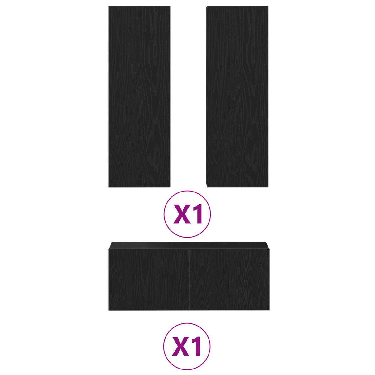 3 Piece Tv Cabinet Set Wall-Mounted Engineered Wood,  Tv Stand 80X30X30 Cm Made Of Engineered Wood,  Wall-Mounted Tv Cabinets - 2 Pcs , 30.5X30X90 Cm, Made From Engineered Wood