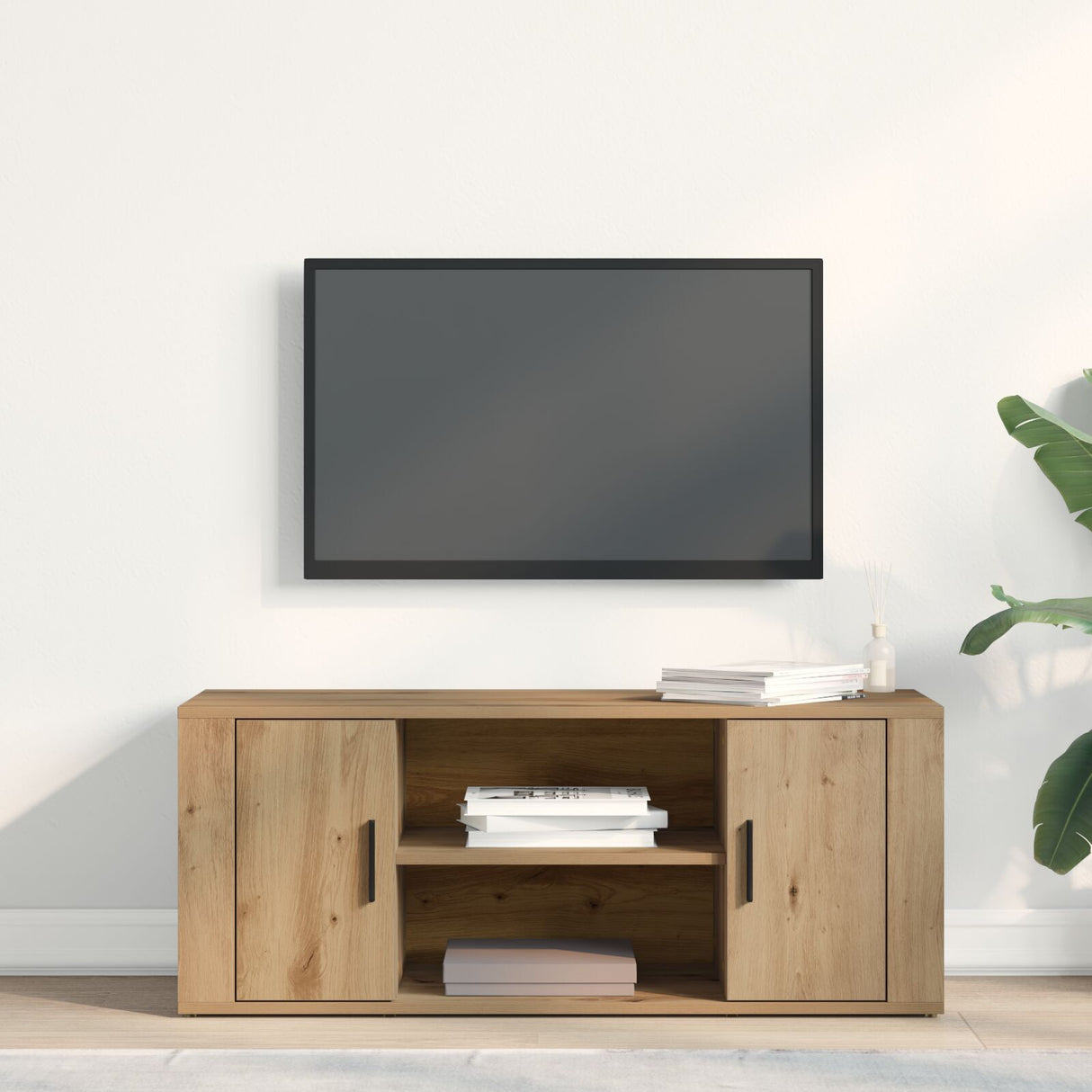 Tv Cabinet Artisan Oak 100X35X40 Cm Engineered Wood