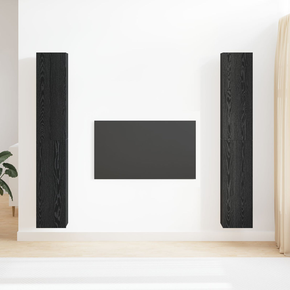 4 Piece Tv Cabinet Set 30.5X30X Engineered Wood,  Wall-Mounted Tv Cabinets - 2 Pcs , 30.5X30X, Made From Engineered Wood