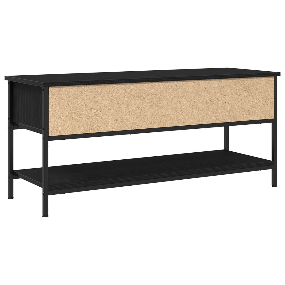 Tv Cabinet Black Oak 100X35X45 Cm Engineered Wood And Steel