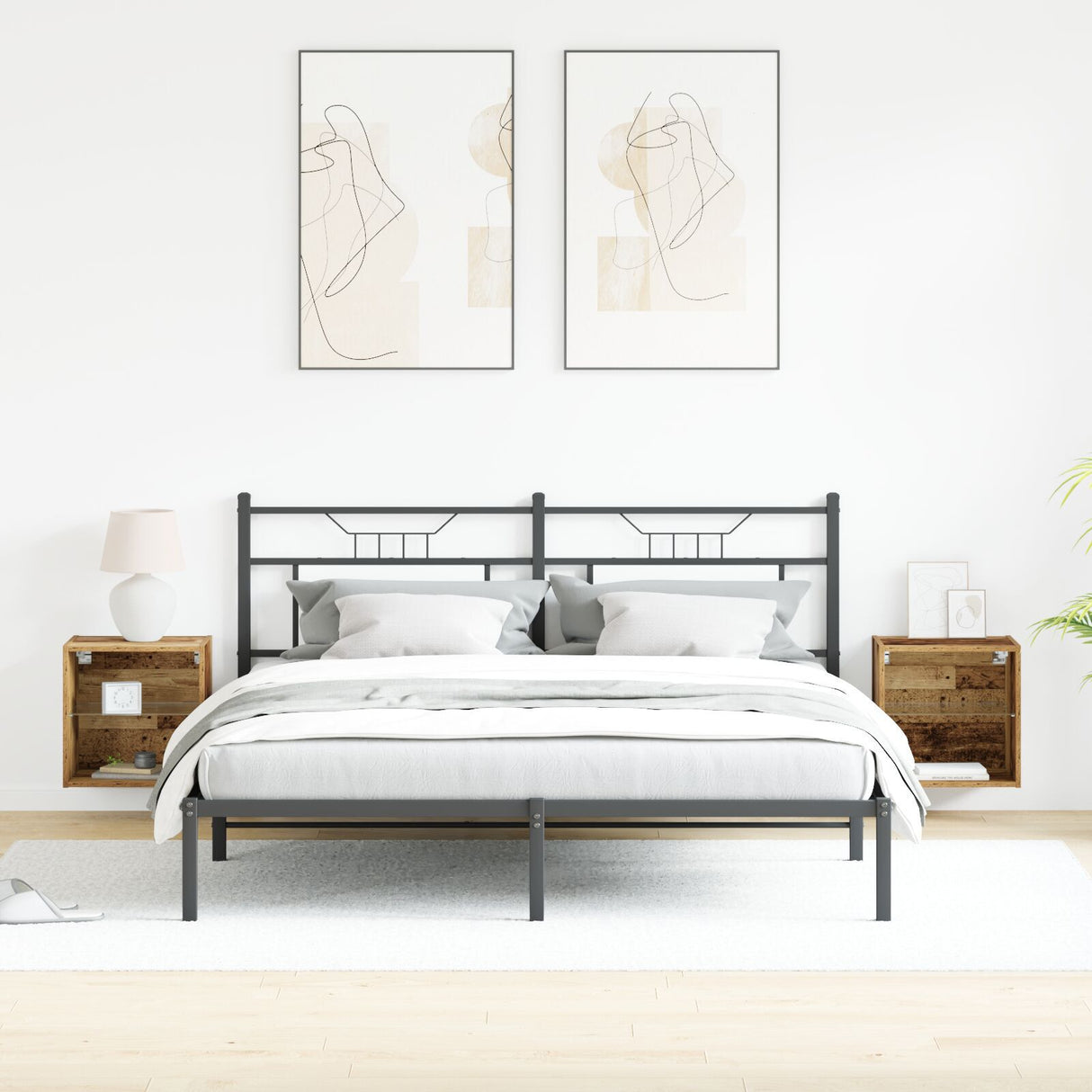 Floating Shelf 2 Pcs Old Wood 40X28,5X40 Cm Engineered Wood