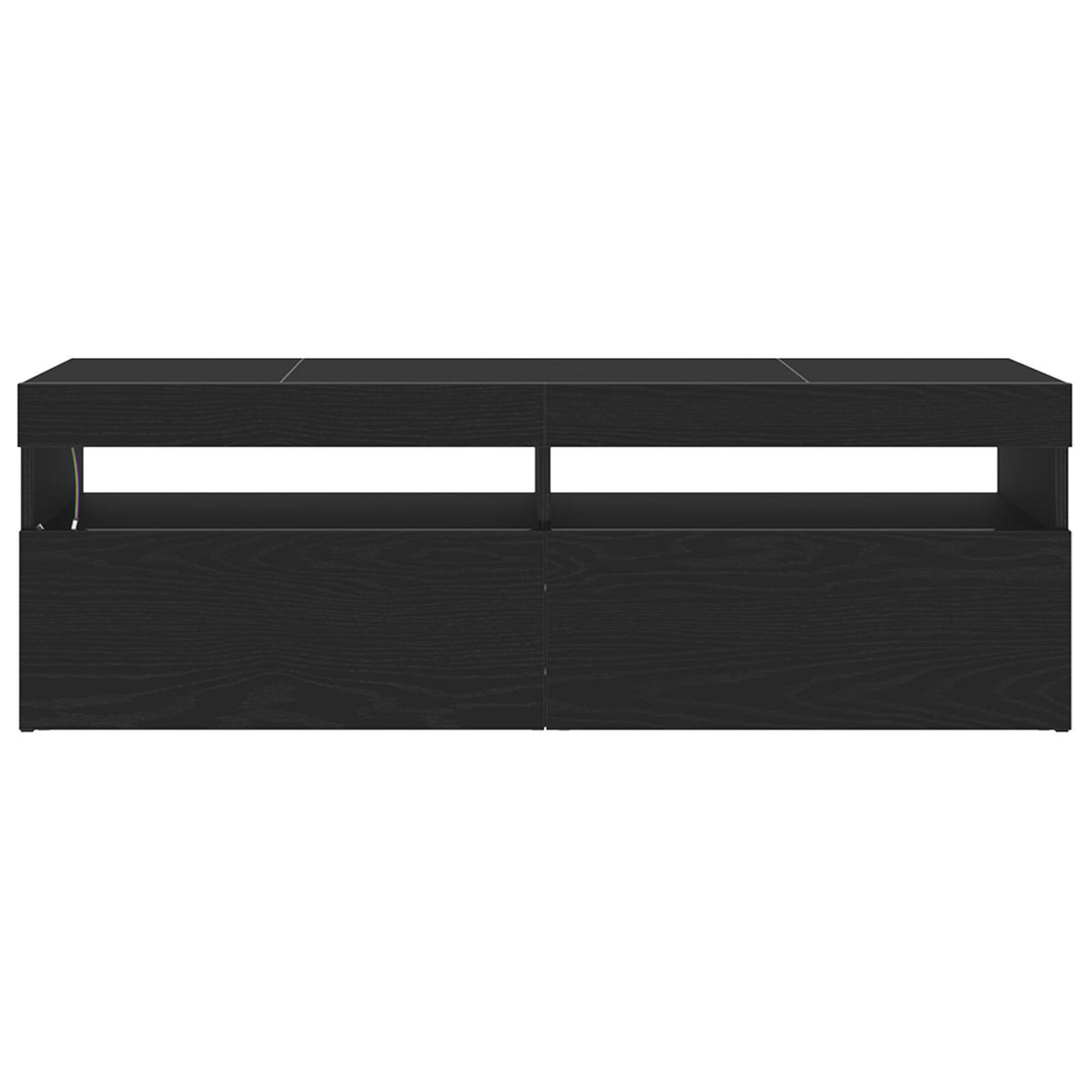 Tv Cabinet With Led Black Oak 120X35X40 Cm Engineered Wood