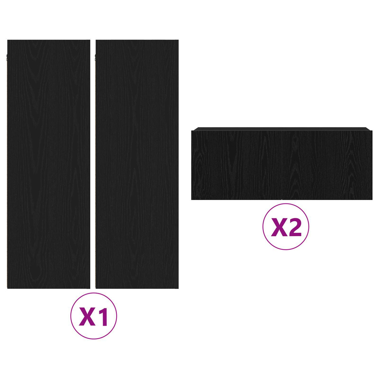 4 Piece Tv Cabinet Set Wall-Mounted Engineered Wood,  Tv Stand 80X30X30 Cm Made Of Engineered Wood,  Wall-Mounted Tv Cabinets - 2 Pcs , 30.5X30X90 Cm, Made From Engineered Wood