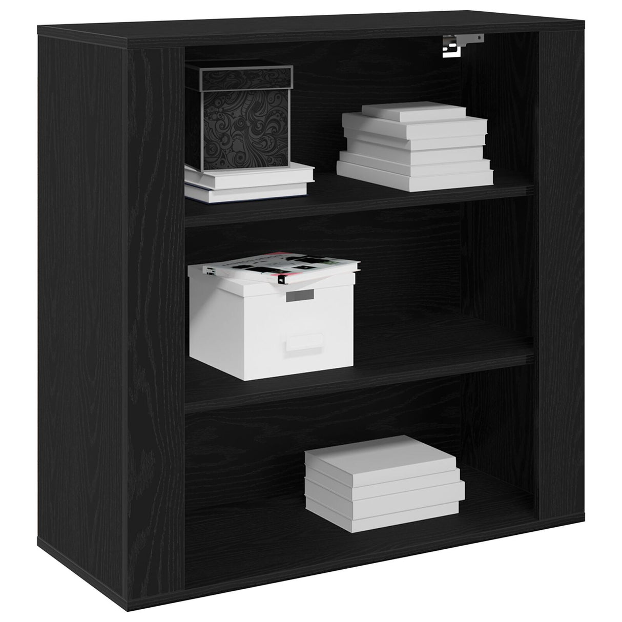 Wall Cabinet Black Oak 80X33X80 Cm Engineered Wood