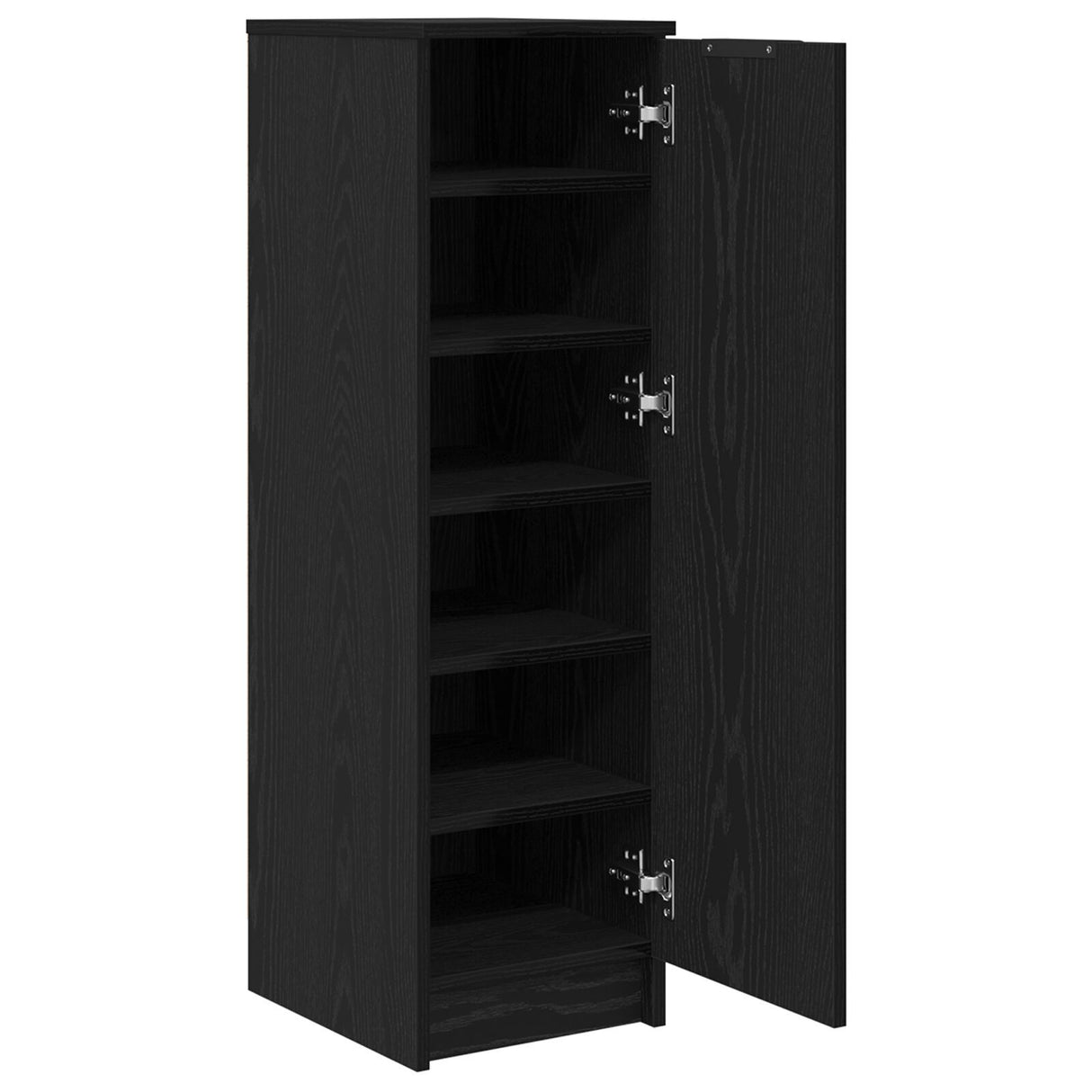 Black Oak Shoe Cabinet - 29.5 X 35 X 100.5 Cm - Made Of Engineered Wood