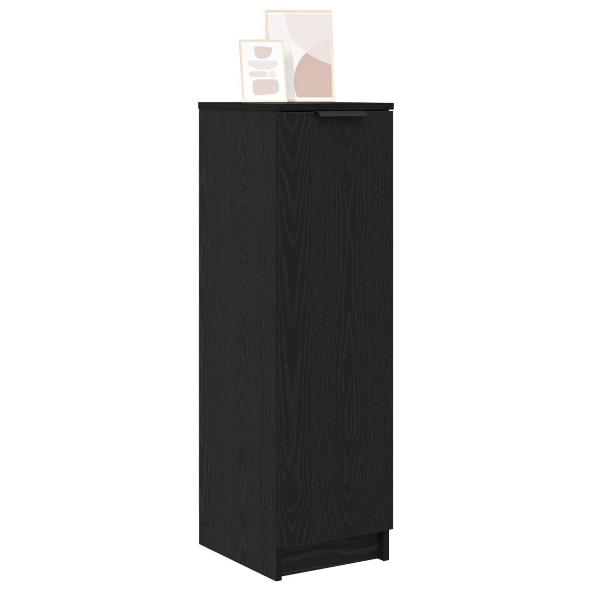 Black Oak Shoe Cabinet - 29.5 X 35 X 100.5 Cm - Made Of Engineered Wood