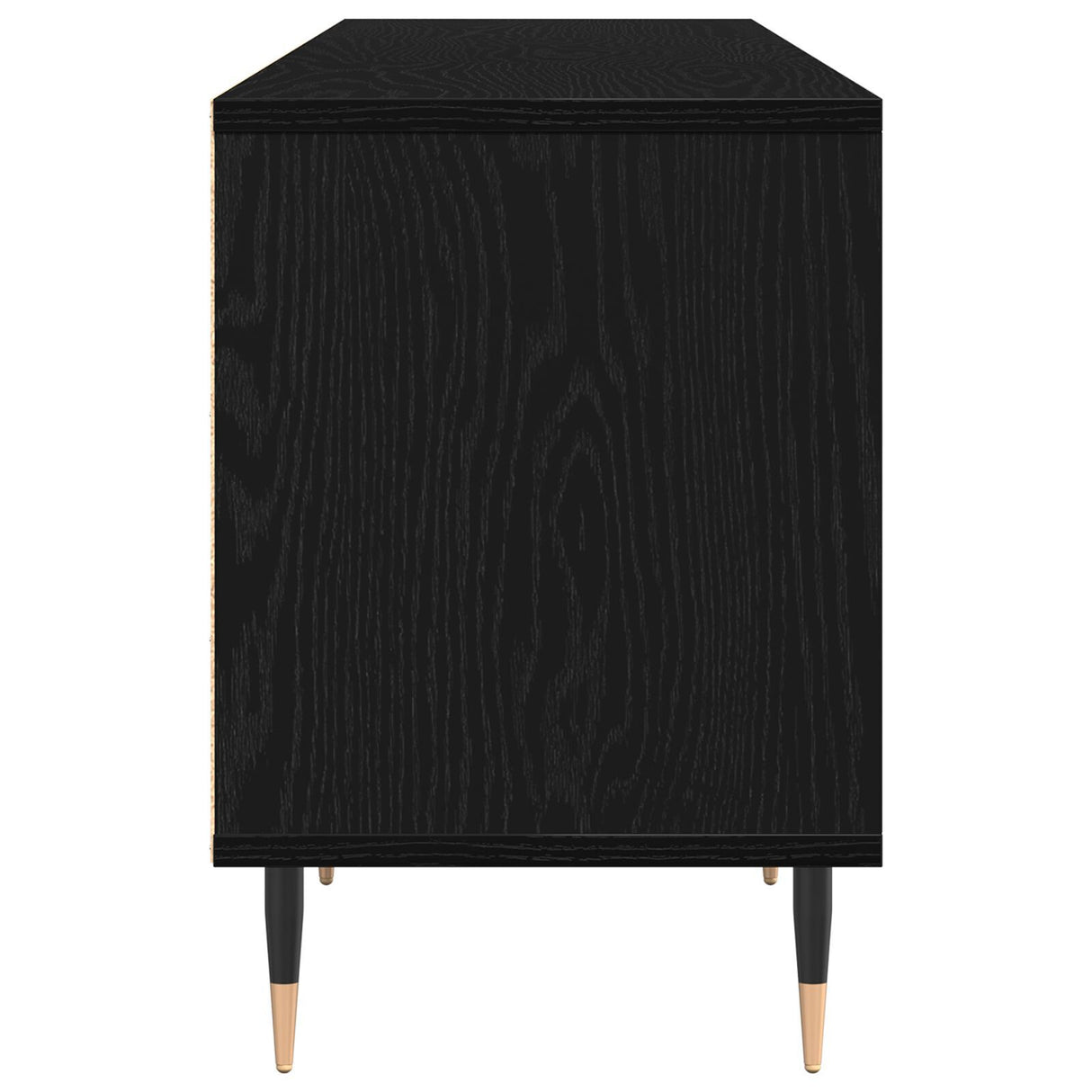 Tv Cabinet Black Oak 150X30X44.5 Cm Engineered Wood