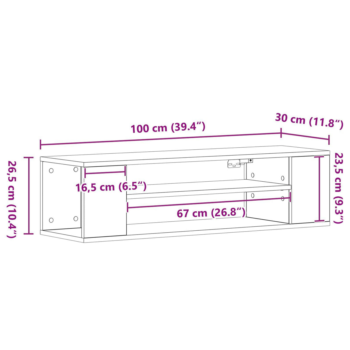 Tv Cabinet Old Wood Engineered Wood 100 X 30 X 26.5 Cm Tv Cabinet