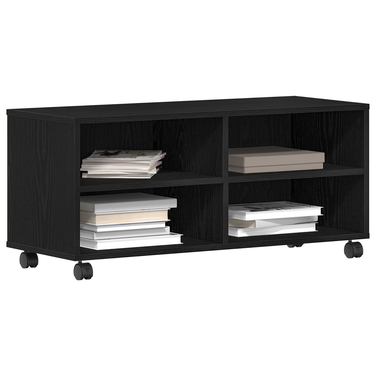 Tv Cabinet Black 90X35X35 Cm Engineered Wood