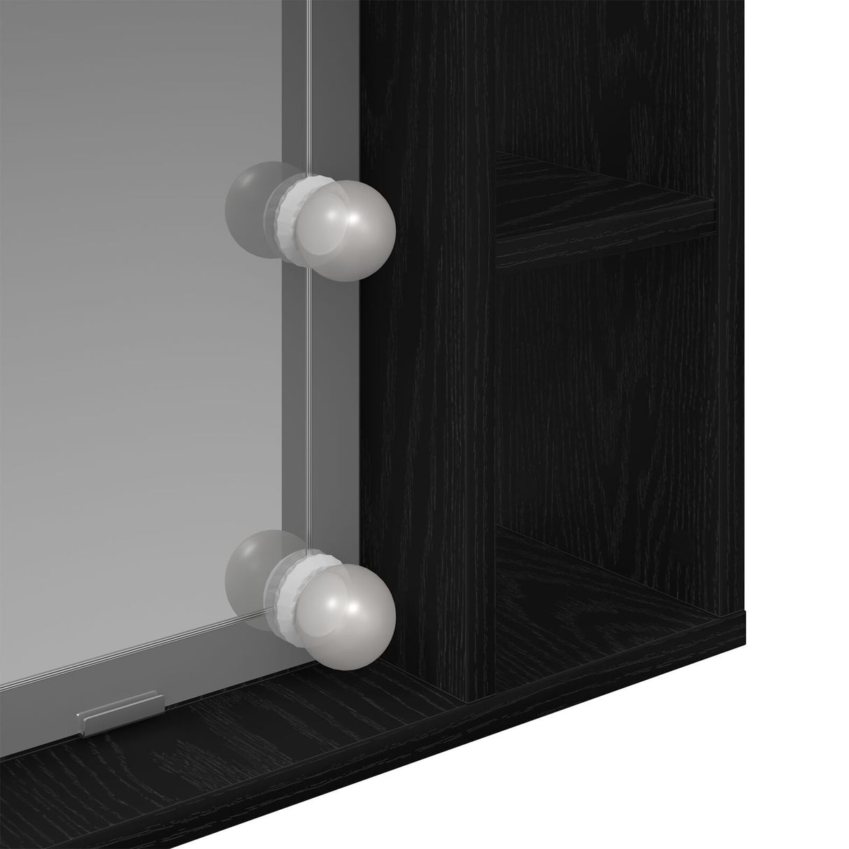 Led Mirror Cabinet - Black Oak - 76X15X55 Cm - Made Of Engineered Wood