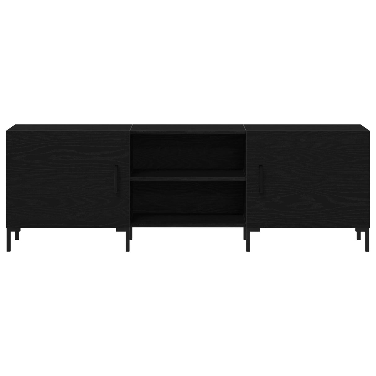 Tv Cabinet Black Oak 150X30X50 Cm Engineered Wood