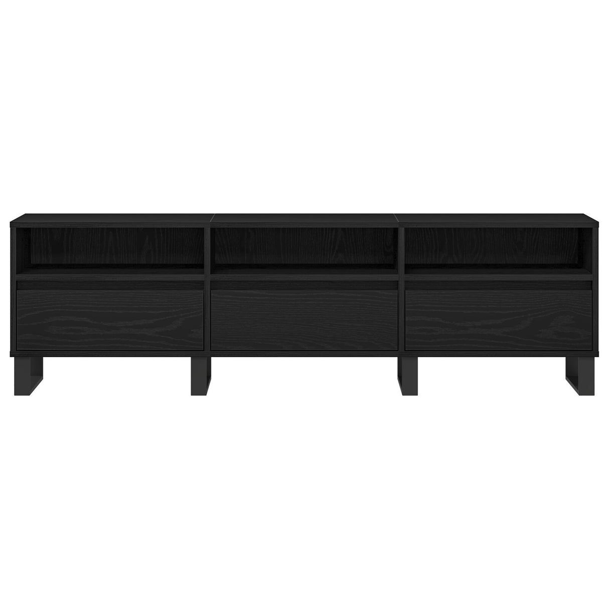 Tv Cabinet Black Oak 150X30X44,5 Cm Engineered Wood
