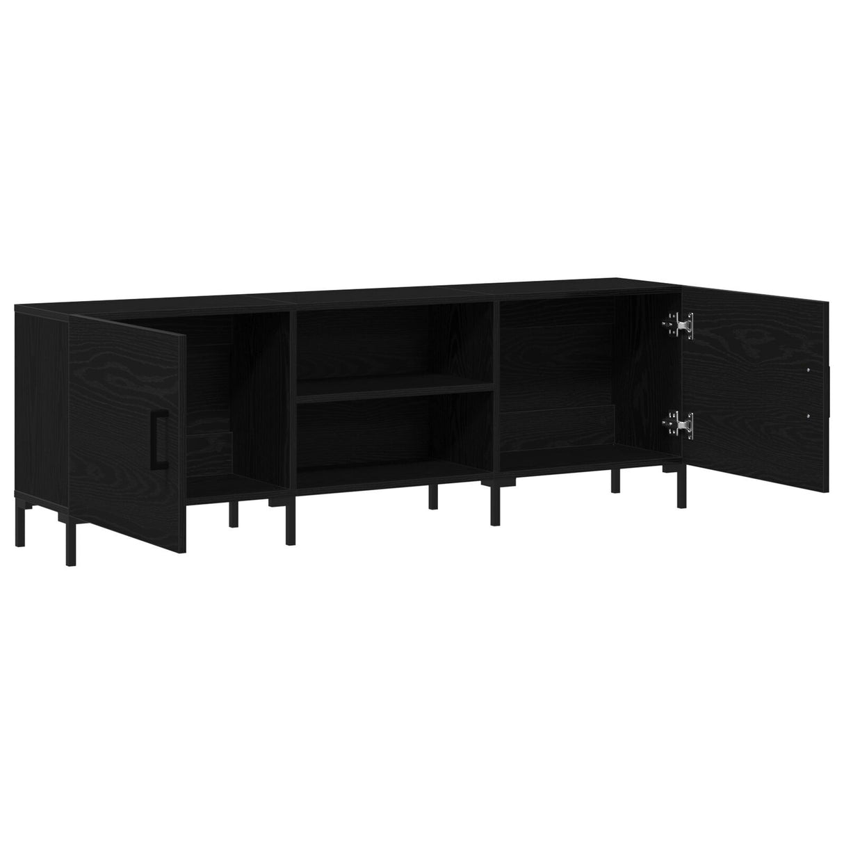 Tv Cabinet Black Oak 150X30X50 Cm Engineered Wood