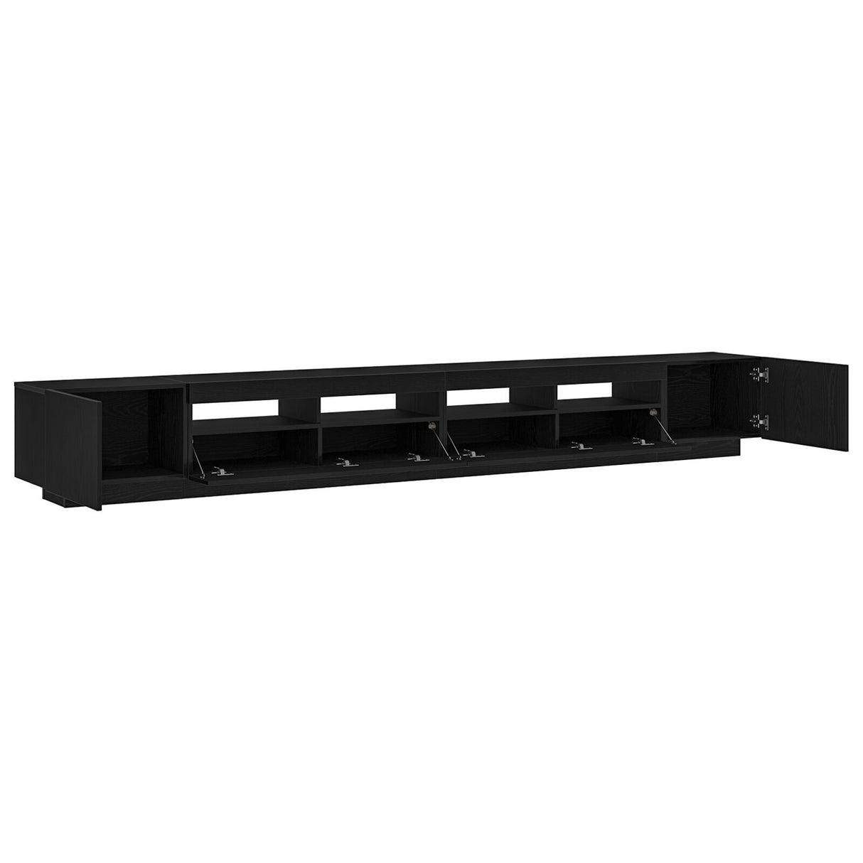 Tv Stand With Led Lights - Black Oak - 300X35X40 Cm - Made From Engineered Wood