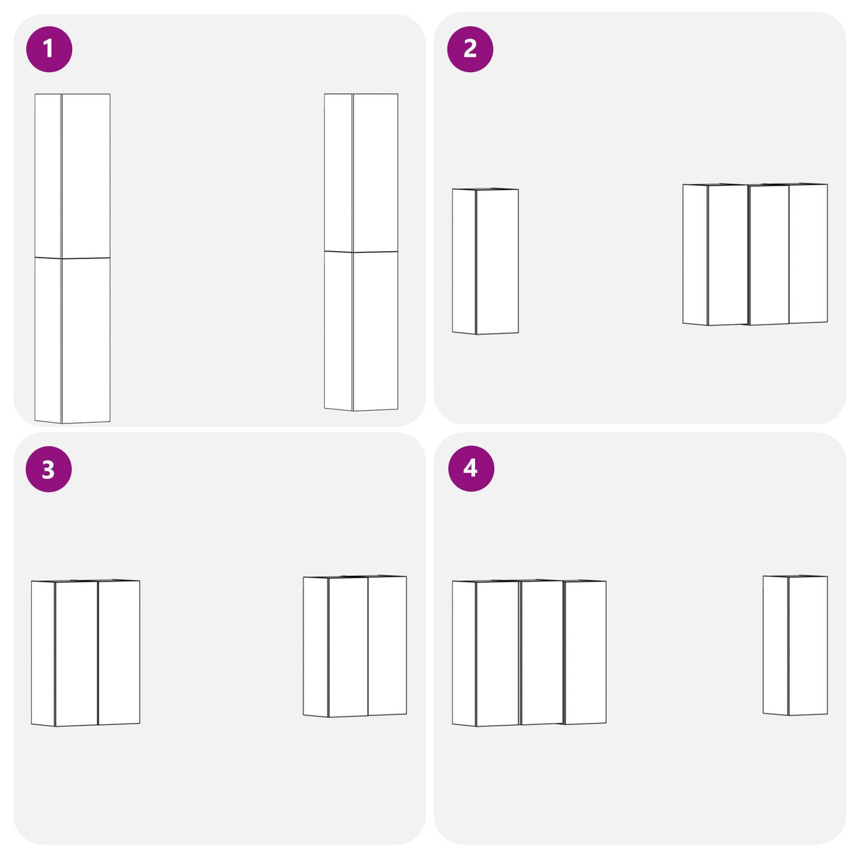 4 Piece Tv Cabinet Set 30.5X30X Engineered Wood,  Wall-Mounted Tv Cabinets - 2 Pcs , 30.5X30X, Made From Engineered Wood
