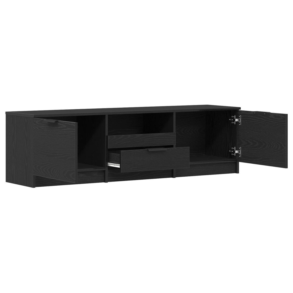 Tv Cabinet - Black Oak - 140X35X40 Cm - Made Of Engineered Wood
