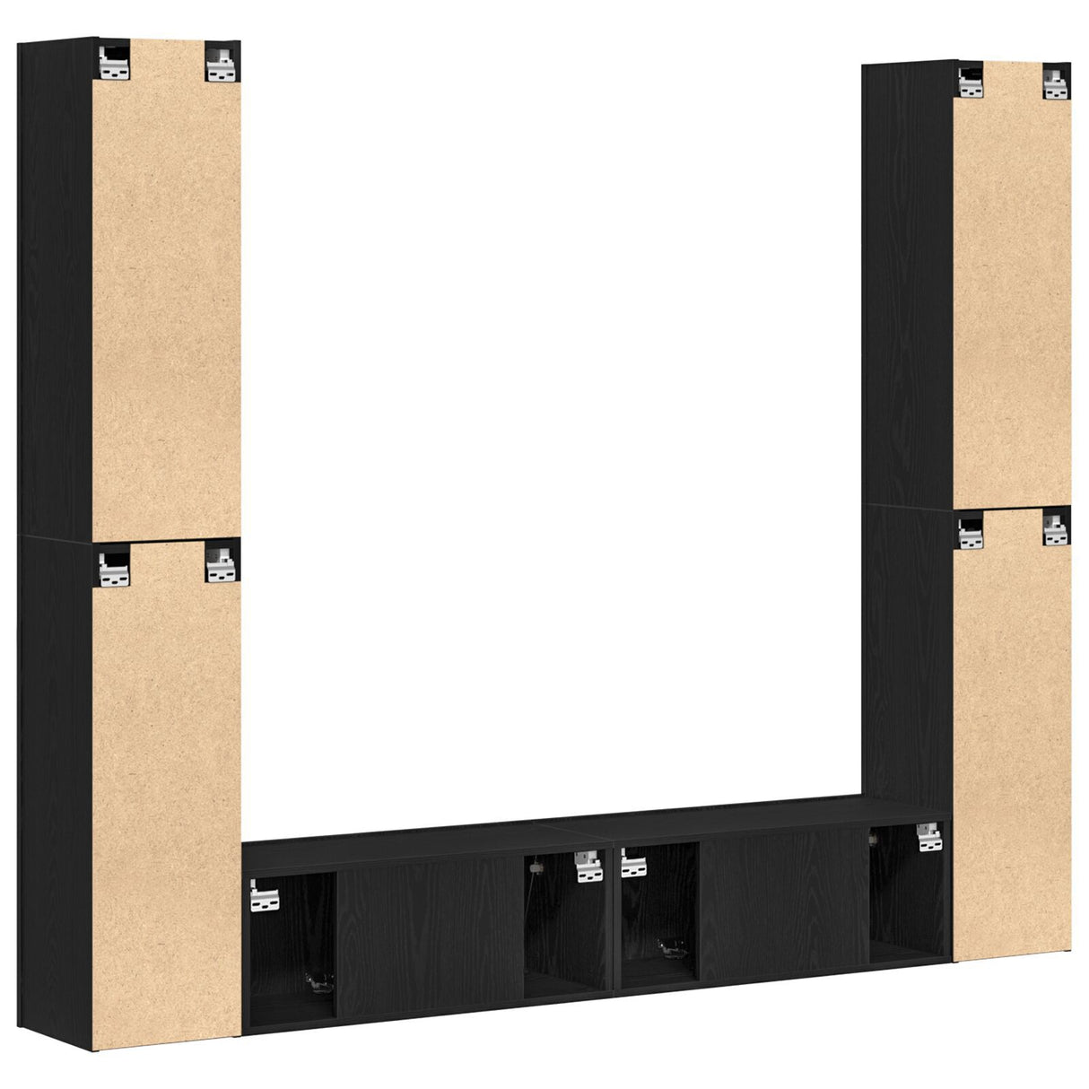 6 Piece Tv Cabinet Set Wall-Mounted Engineered Wood,  Tv Stand 80X30X30 Cm Made Of Engineered Wood,  Wall-Mounted Tv Cabinets - 2 Pcs , 30.5X30X, Made From Engineered Wood