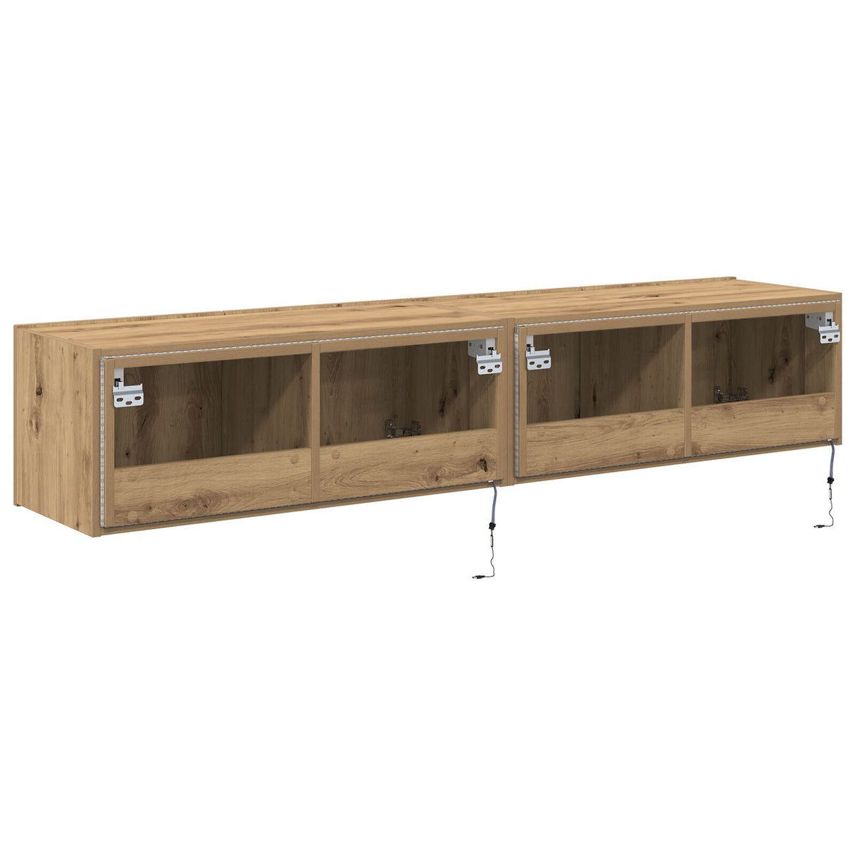 Tv Wall Cabinets With Led Lights 2 Pcs Artisan Oak 80X35X31 Cm
