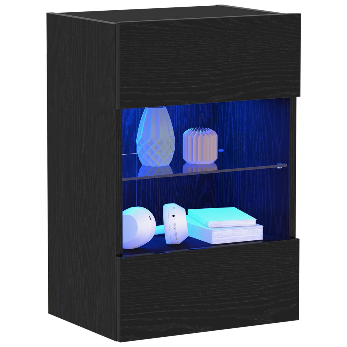 Led Tv Cabinet Black Oak 40X30X60,5Cm Cm Engineered Wood