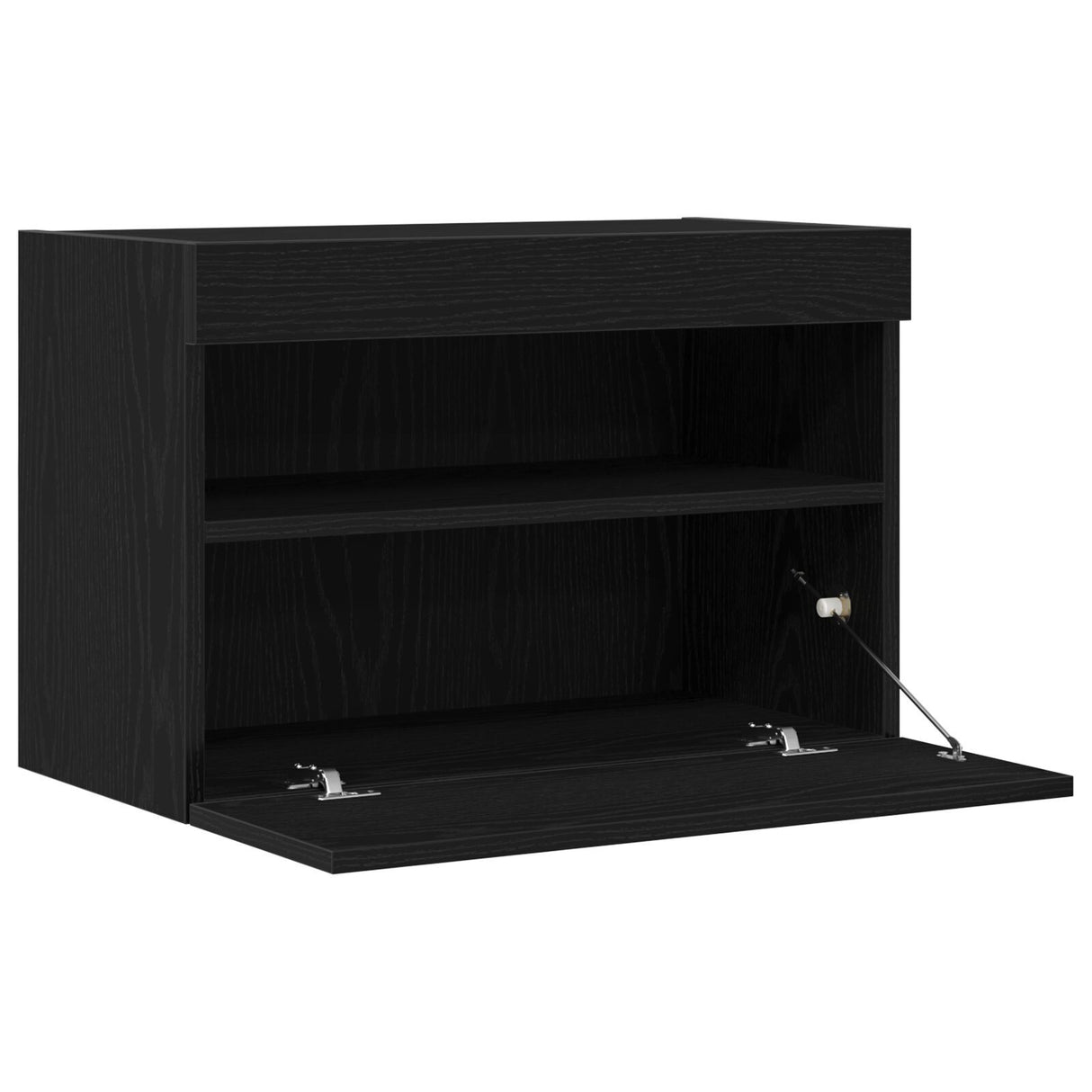 Tv Wall Cabinet With Led Lights Black Oak 60X30X40 Cm