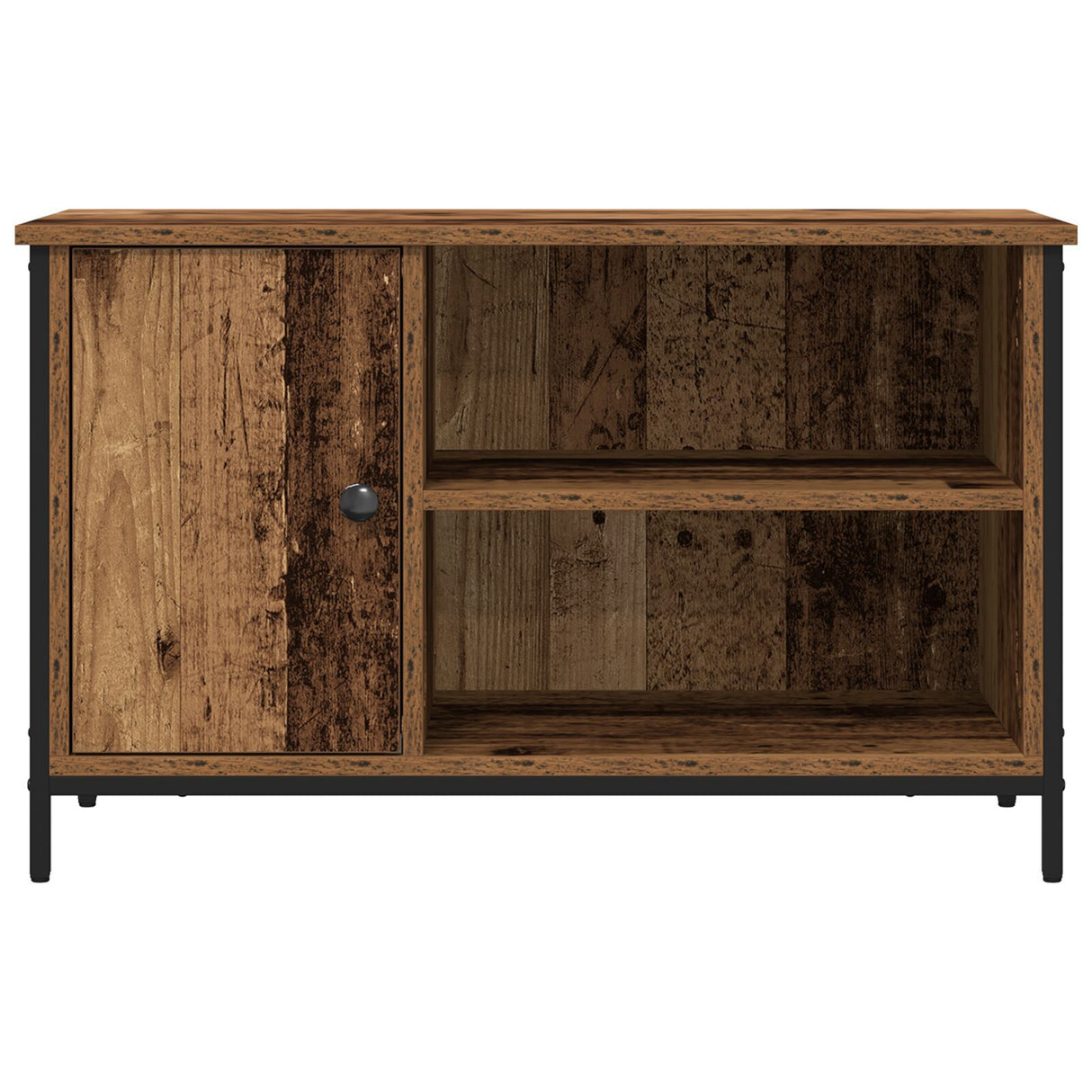 Tv Cabinet Old Wood 80X40X50 Cm Engineered Wood And Steel