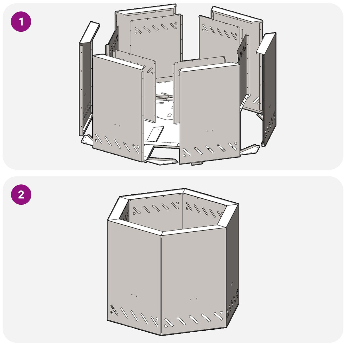 Smokeless Fire Pit Hexagonal Black Steel