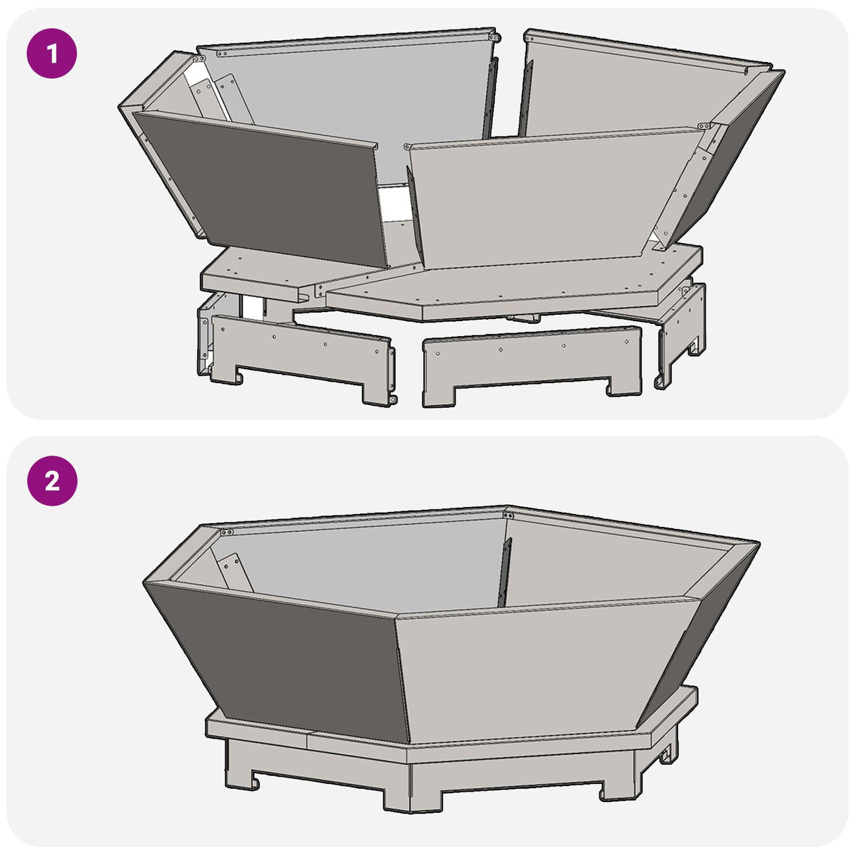 Fire Pit Hexagonal Black Steel