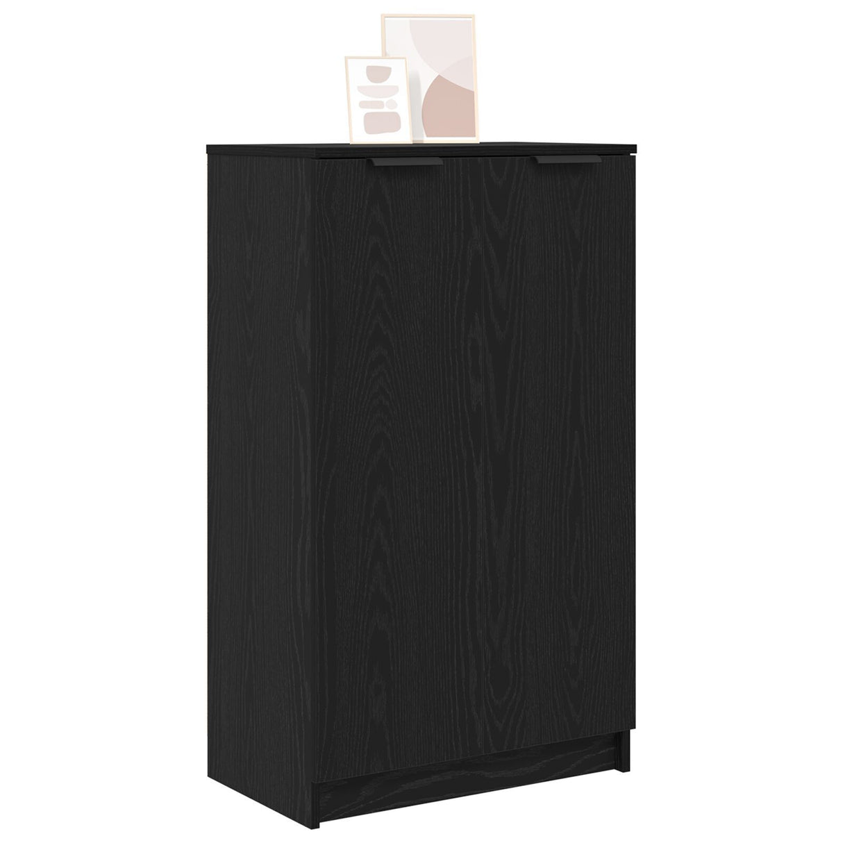 Shoe Cabinet In Black Oak - 59 X 35 X 100 Cm - Made From Engineered Wood