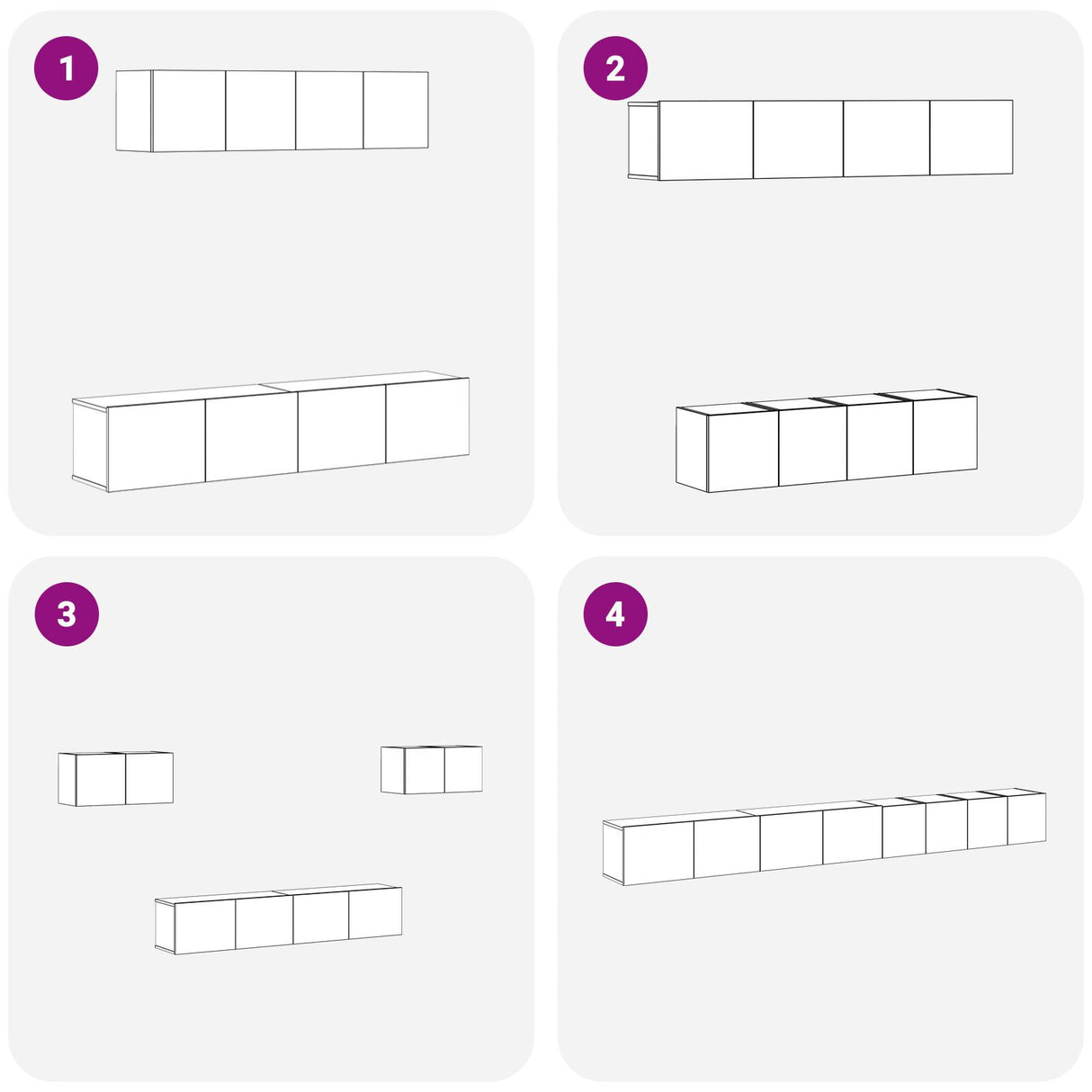 6 Piece Tv Cabinet Set Wall-Mounted Engineered Wood,  Tv Stand 80X30X30 Cm Made Of Engineered Wood,  Wall Mounted Tv Cabinets 2 Pcs 30.5X30X30 Cm