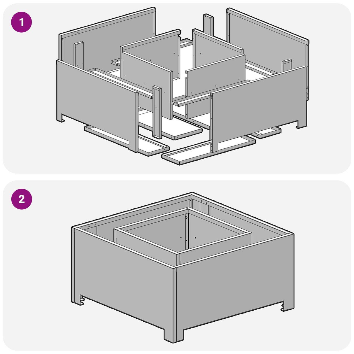 Fire Pit Square Black Steel
