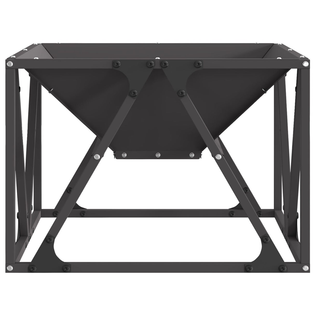 Fire Pit Square Black Steel