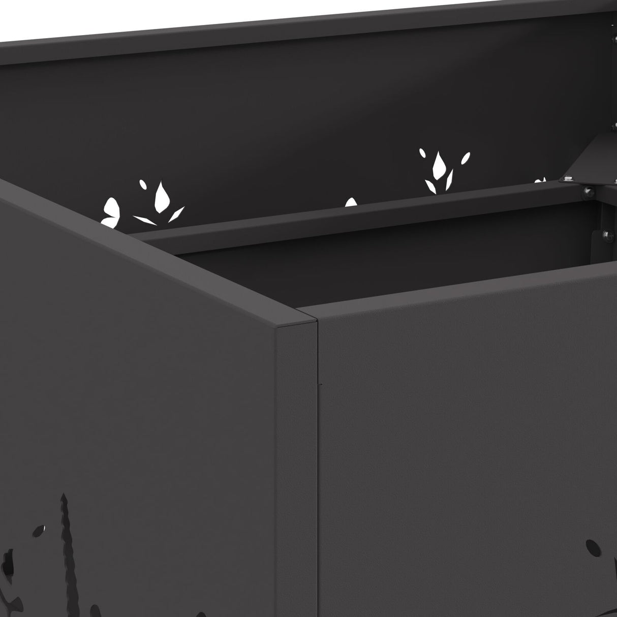 Fire Pit Square Black Steel