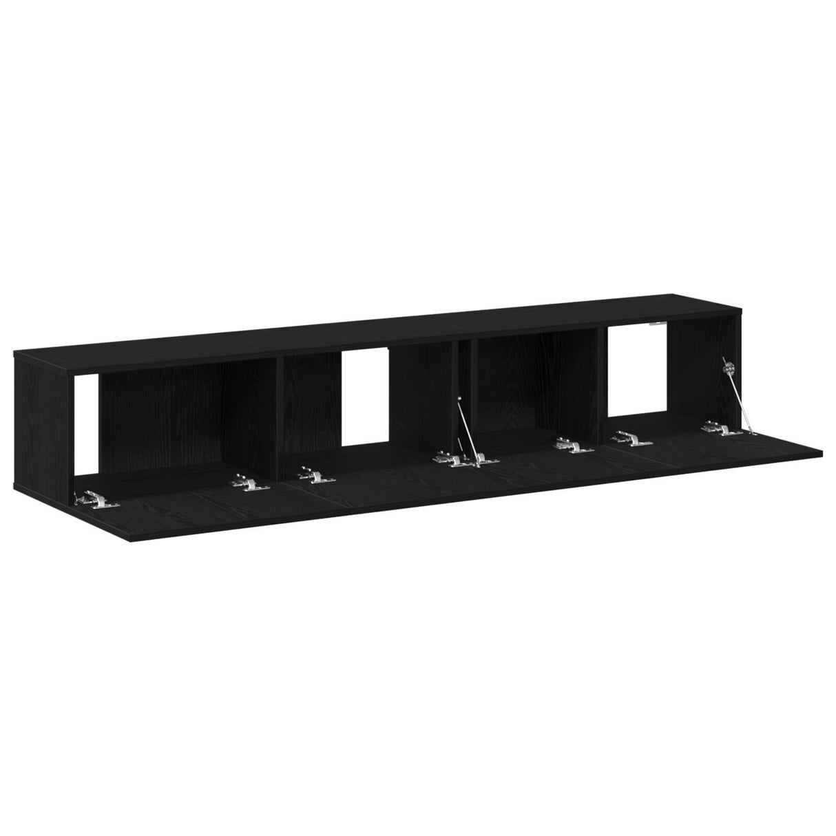 2 Piece Tv Cabinet Set Black Engineered Wood