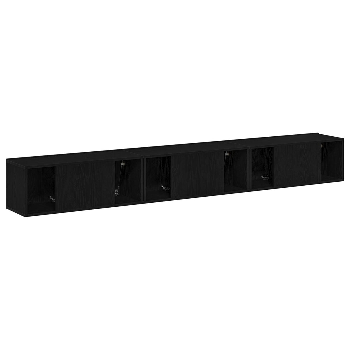 3 Piece Tv Cabinet Set Black Engineered Wood