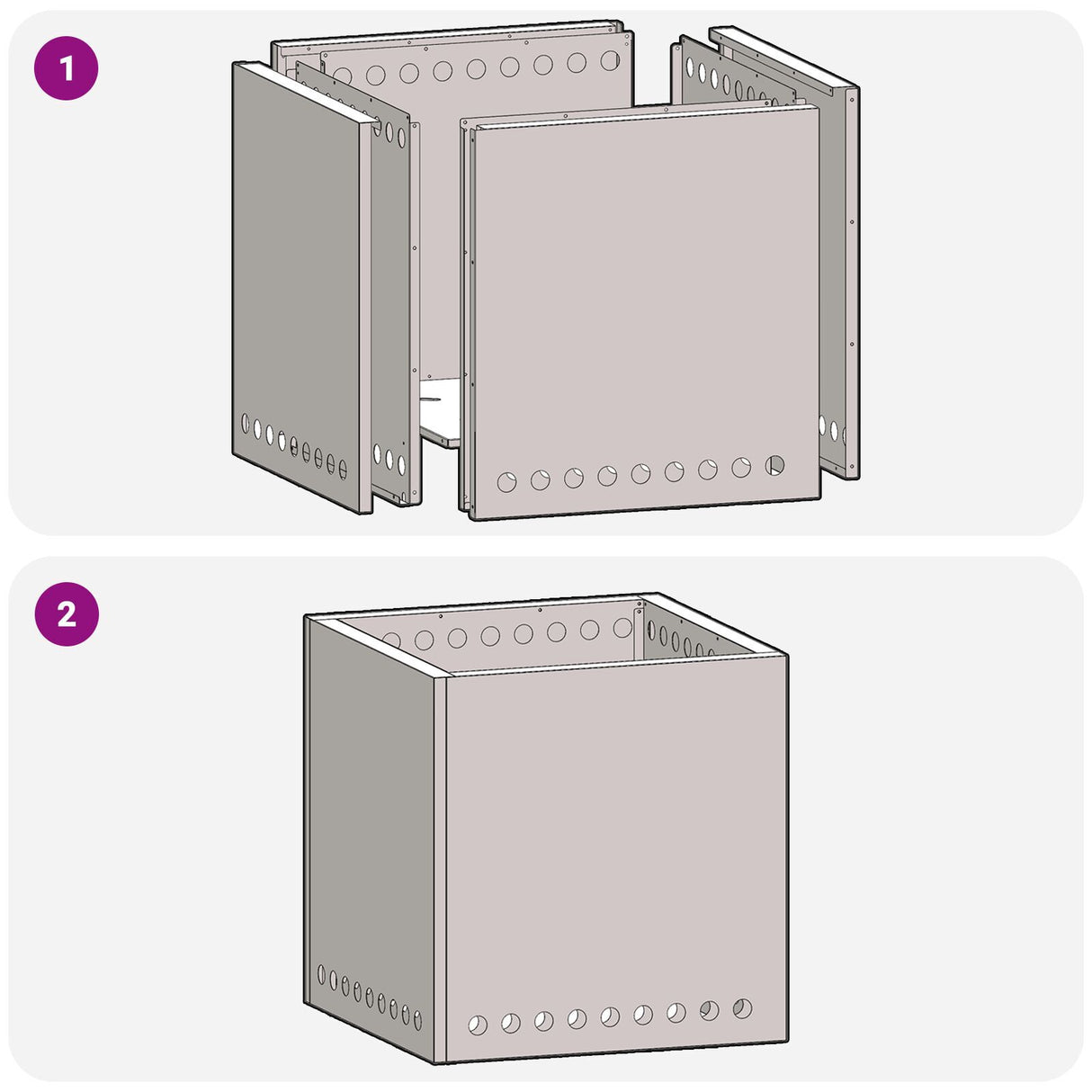 Smokeless Fire Pit Square 48X48X50 Cm Weathering Steel