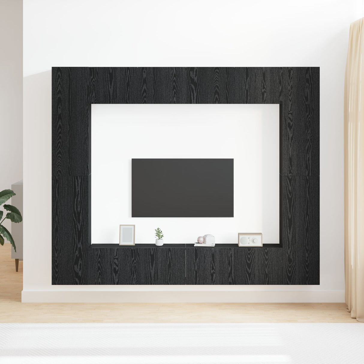 8 Piece Tv Cabinet Set Wall-Mounted Engineered Wood,  Tv Stand 80X30X30 Cm Made Of Engineered Wood,  Wall-Mounted Tv Cabinets - 2 Pcs , 30.5X30X90 Cm, Made From Engineered Wood