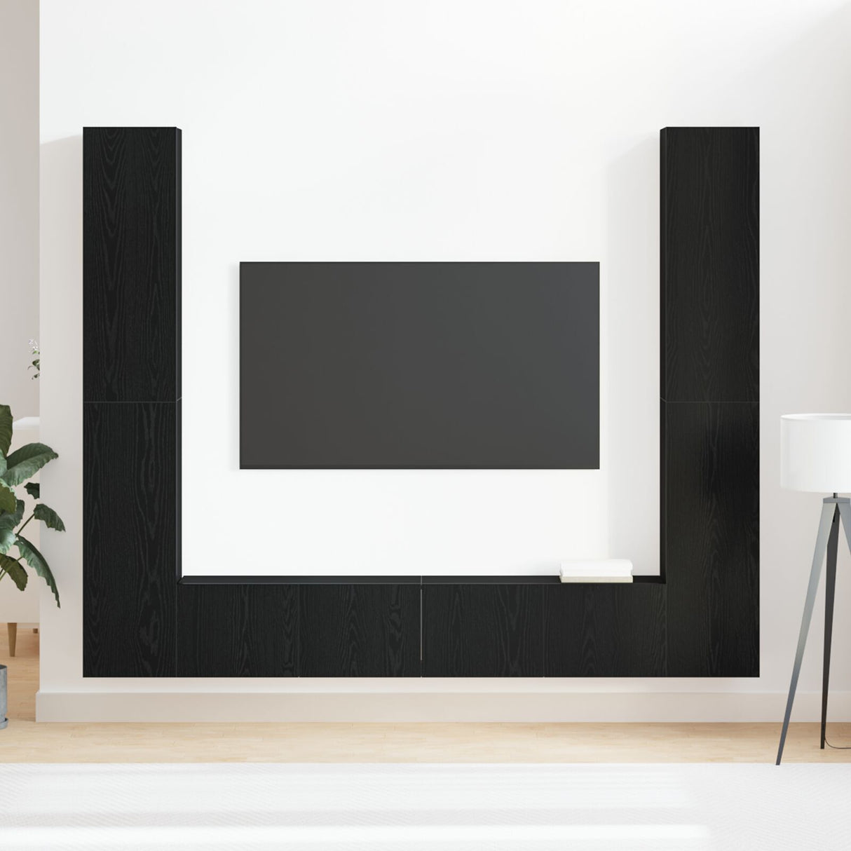 6 Piece Tv Cabinet Set Wall-Mounted Engineered Wood,  Tv Stand 80X30X30 Cm Made Of Engineered Wood,  Wall-Mounted Tv Cabinets - 2 Pcs , 30.5X30X, Made From Engineered Wood