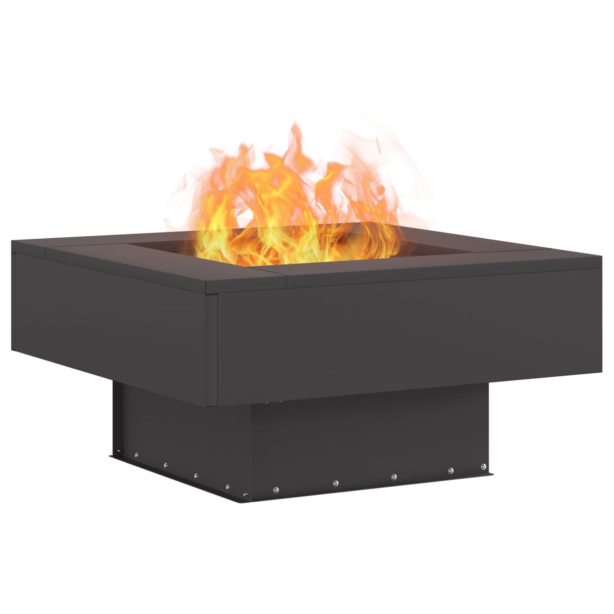Fire Pit Square Black Steel