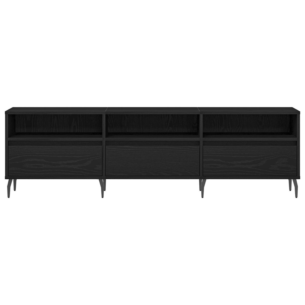 Tv Cabinet Black Oak 150X30X44,5 Cm Engineered Wood