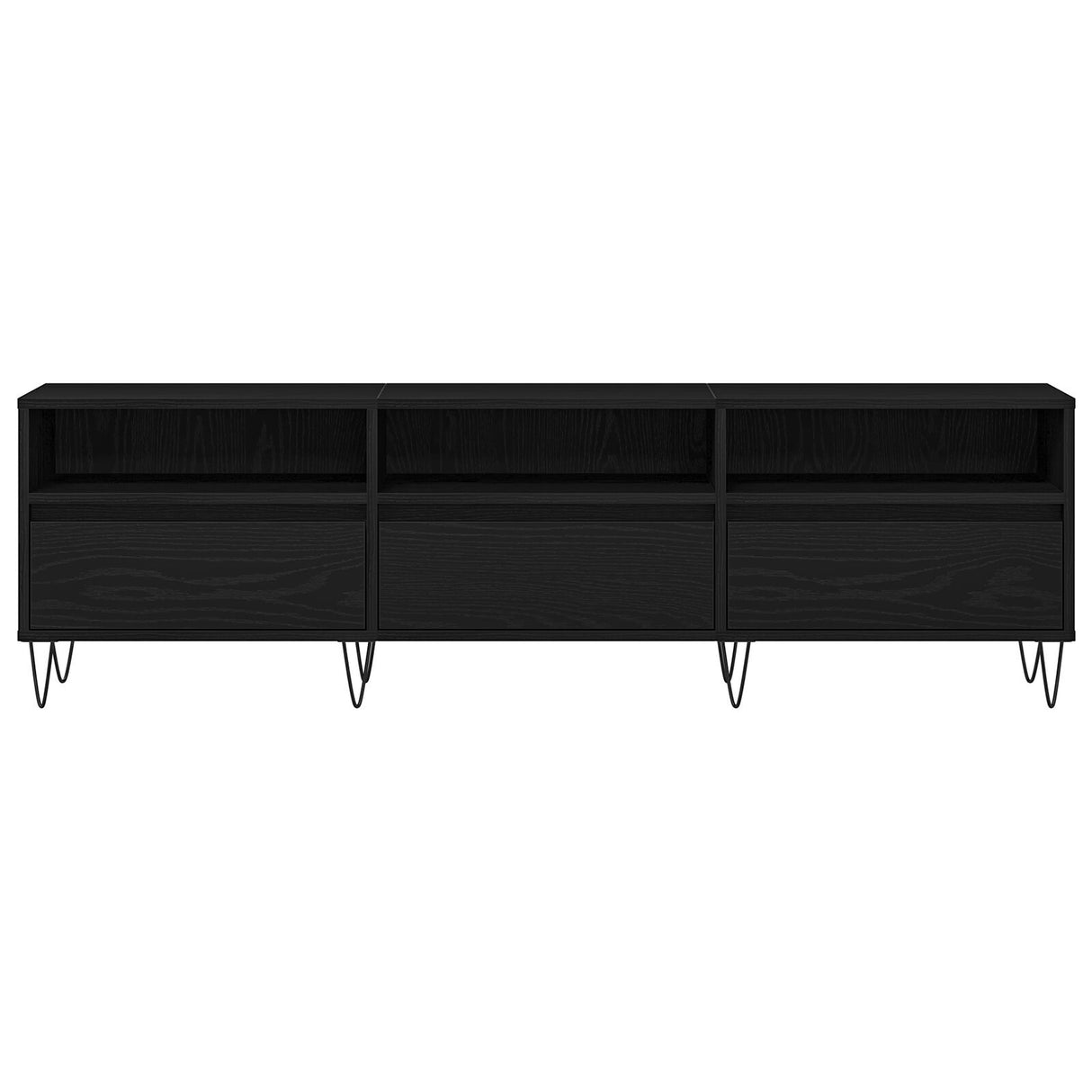 Tv Cabinet Black Oak 150X30X44,5 Cm Engineered Wood
