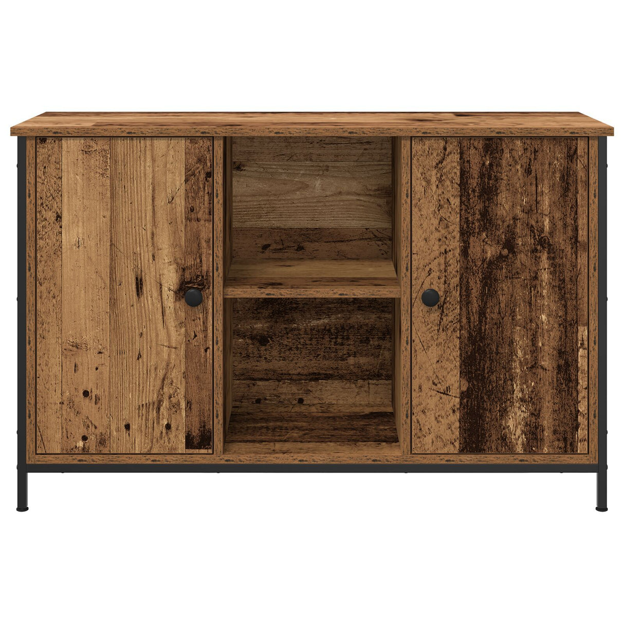 Tv Cabinet Artisan Oak 101X35X65 Cm Engineered Wood And Steel
