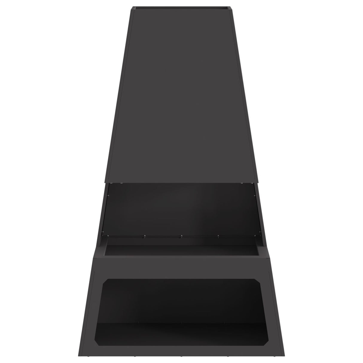 Fire Pit With Log Storage Black 60X35X100 Cm Steel