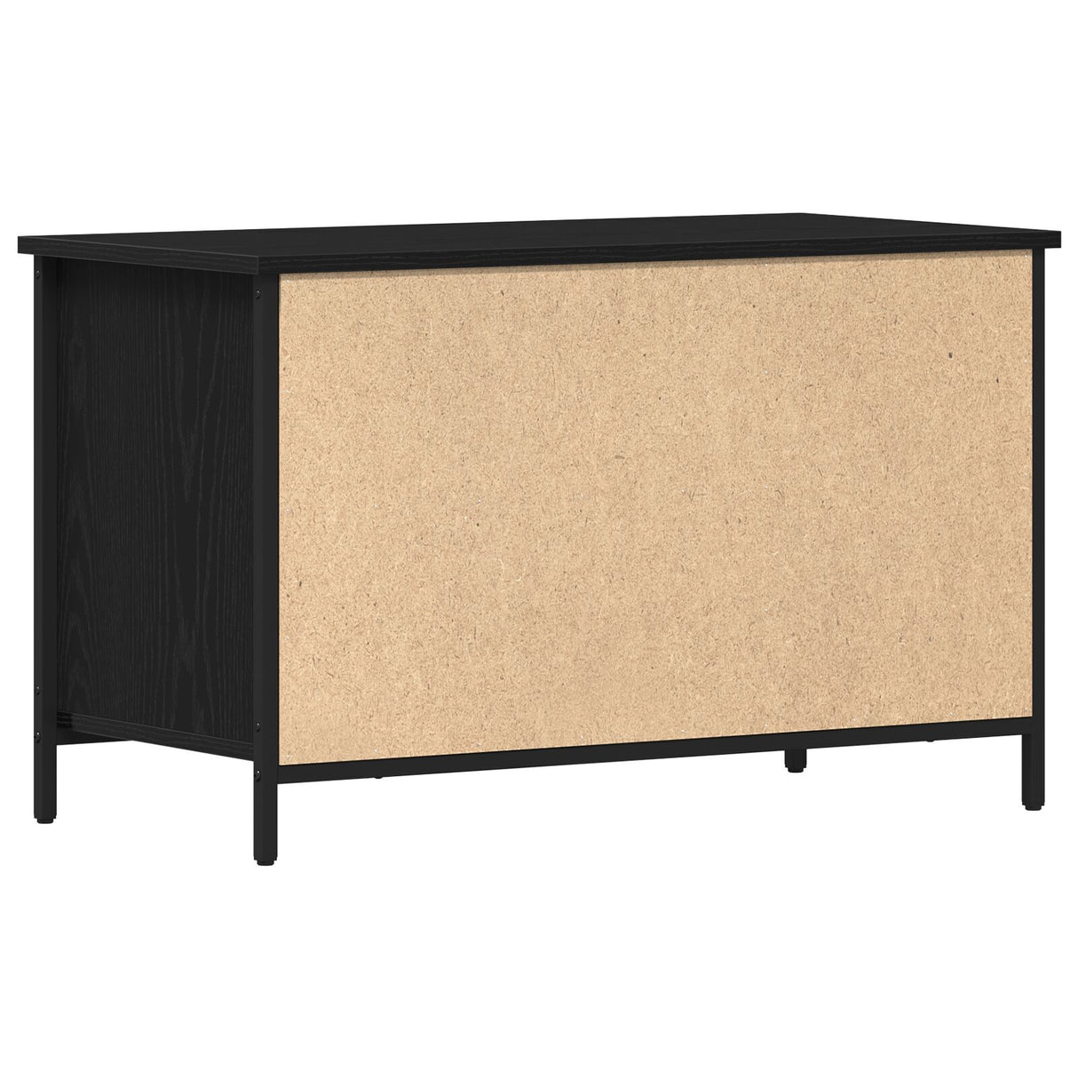 Tv Cabinet Black Oak 80X40X50 Cm Engineered Wood And Steel