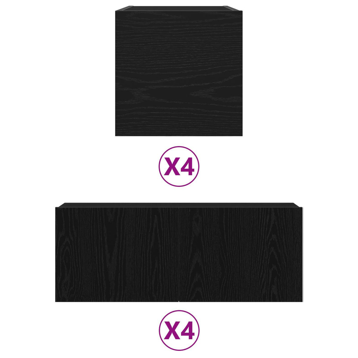 6 Piece Tv Cabinet Set Wall-Mounted Engineered Wood,  Tv Stand 80X30X30 Cm Made Of Engineered Wood,  Wall Mounted Tv Cabinets 2 Pcs 30.5X30X30 Cm