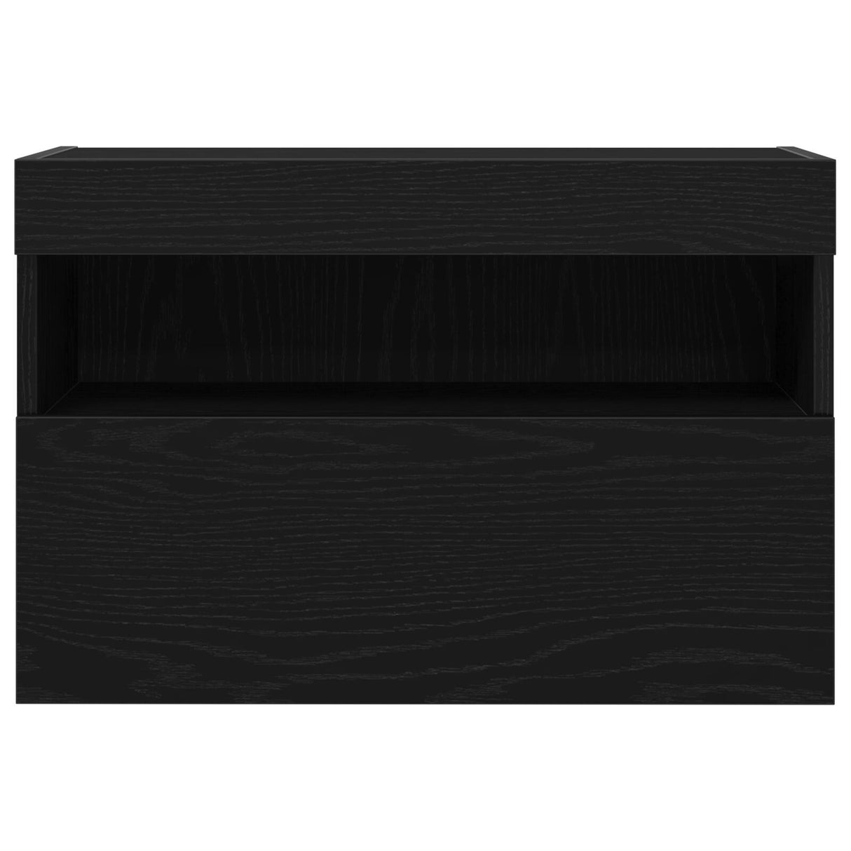 Tv Wall Cabinet With Led Lights Black Oak 60X30X40 Cm